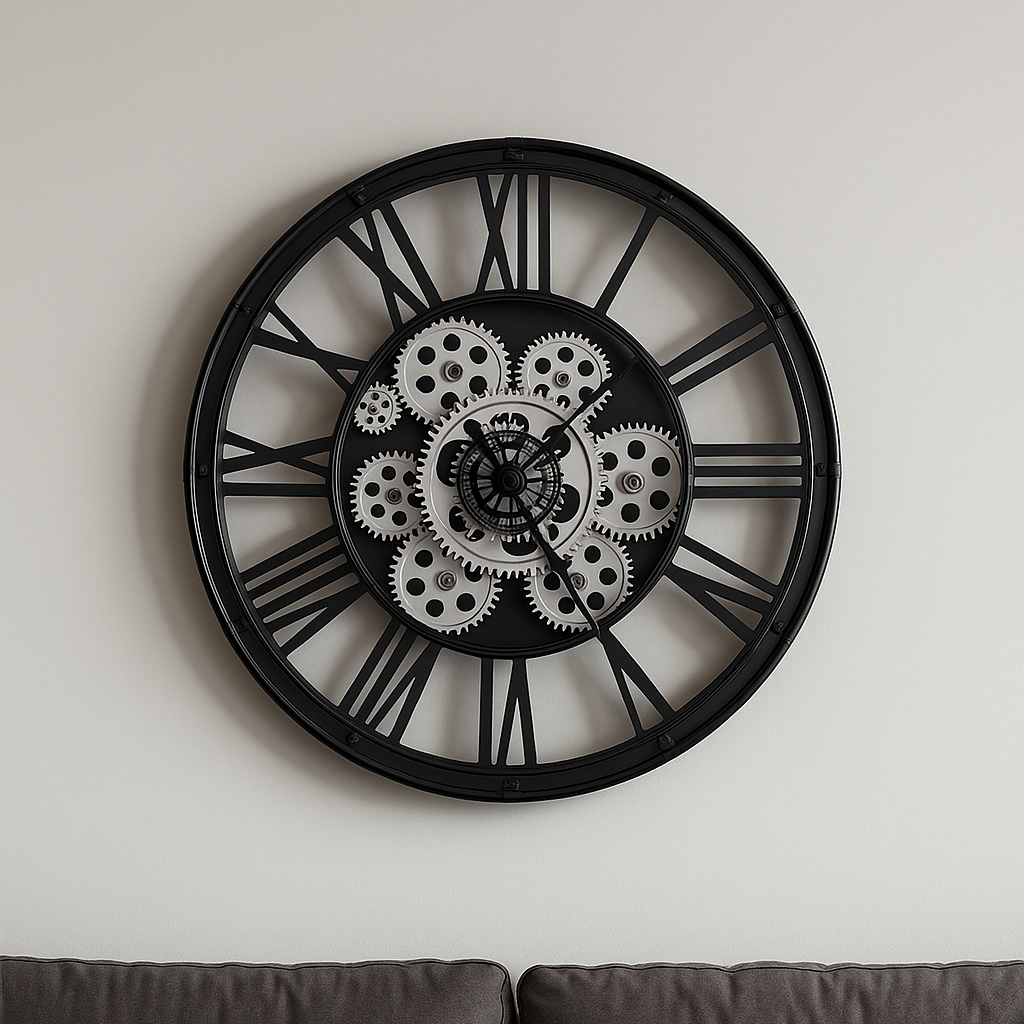 Wall Clock With Running Gears