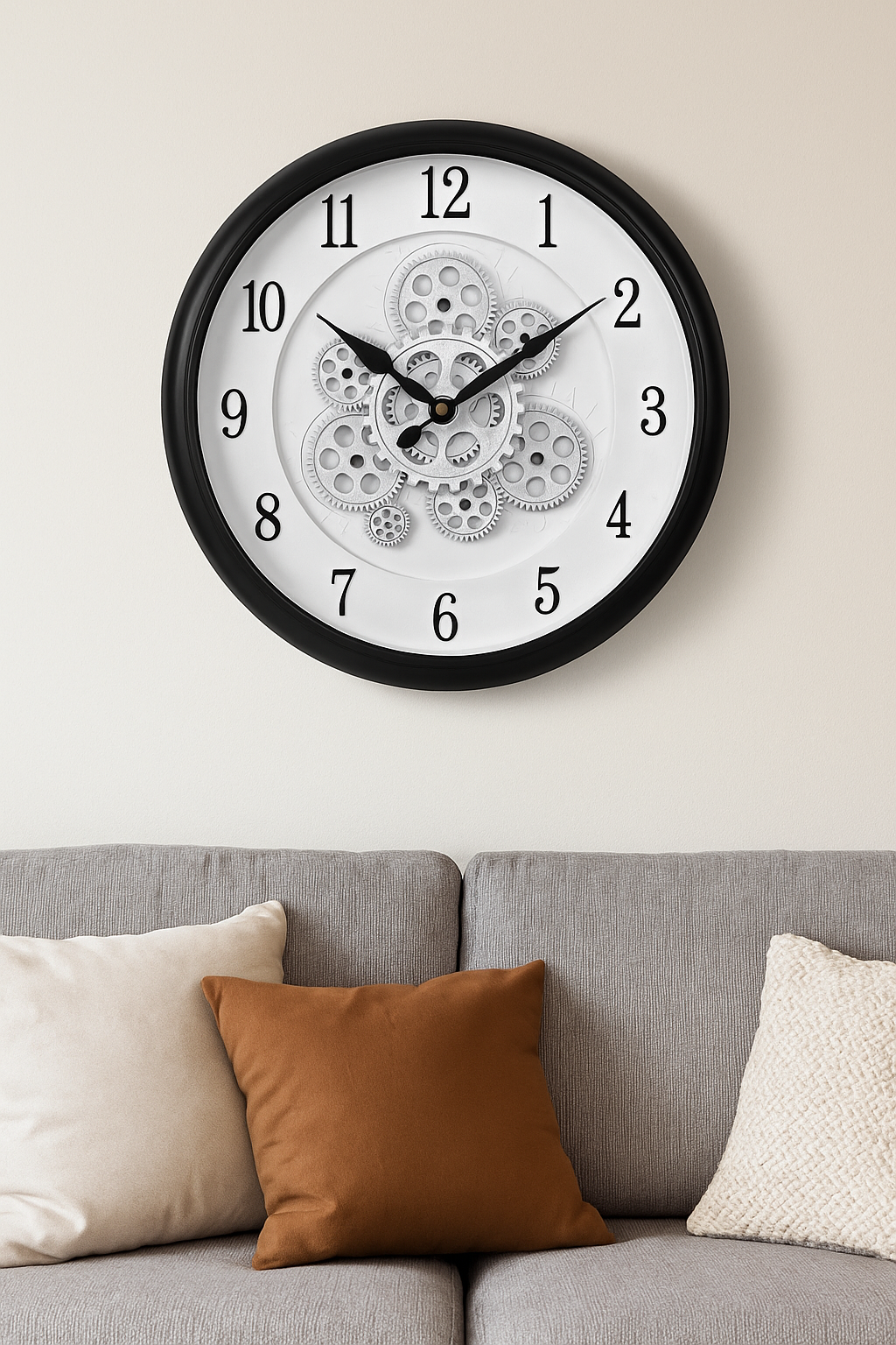 Wall Clock With Running Gears