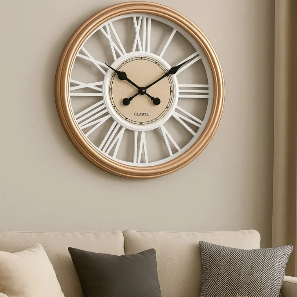 Wooden Finish Roman Style Wall Clock